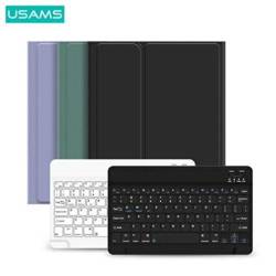 USAMS Etui Winro z klawiaturą iPad 9.7" czarne etui + klawiatura biała/black cover + keyboard white IPO97YRXX01 (US-BH642)