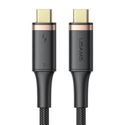 USAMS Kabel U72 USB-C na USB-C 100W PD Thunderbolt 3 5A 0.8m czarny/black SJ553USB01 (US-SJ553)