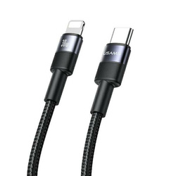 USAMS Kabel USB-C na Lightning 30W czarny/black 1,2m SJ729USBSG01 (US-SJ729)