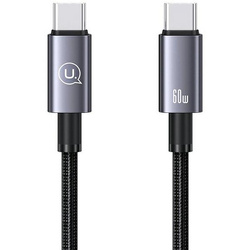 USAMS Kabel USB-C na USB-C 60W 0,25m Fast Charging stalowy/tarnish SJ678USB01 (US-SJ678)