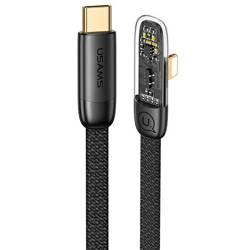 USAMS Kabel kątowy USB-C na Lightning PD 20W Fast Charging Iceflake Series 1,2m czarny/black SJ583USB01 (US-SJ583)