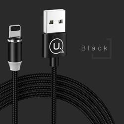 USAMS Kabel magnetyczny U-Sure lightning 1m 2.1A pleciony czarny/black SJ292USB01 (US-SJ292)