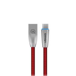 USAMS Kabel pleciony U-Light USB-C czerwony/red 1,2m TCZSUSB04 (US-SJ184)