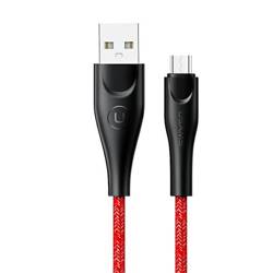 USAMS Kabel pleciony U41 MicroUSB/USB Fast Charge 1m czerwony/red SJ393USB02 (US-SJ393)