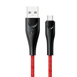 USAMS Kabel pleciony U41 MicroUSB/USB Fast Charge 2m czerwony/red SJ396USB02 (US-SJ396)