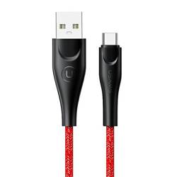 USAMS Kabel pleciony U41 USB-C/USB Fast Charge 1m czerwony/red SJ392USB02 (US-SJ392)
