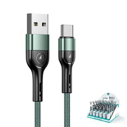 USAMS Kabel pleciony U55 USB-C 1szt. for set U55 zielony/green 1m SJ449USBSG02 (US-SJ449)