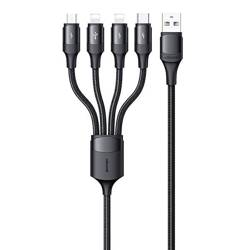 USAMS Kabel pleciony U73 4w1 1.2m 3A Fast Charge (2xlightning/microUSB/USB-C) SJ516USB01 (US-SJ516)