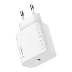 USAMS Ład. siec. 1xUSB-C T65 PD20W (only head) PD Fast Charging biały/white CC226TC01 (US-CC226)