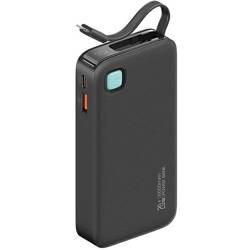 USAMS Powerbank ze zwijanym kablem Retractable Lightning 10000 mAh PD 20W Fast Charge XY Series czarny/black 10KCD22501 (US-CD225)