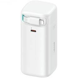 USAMS Powerbank ze zwijanym kablem Retractable Lightning 18000 mAh PD45W Fast Charge XMF Series biały/white 20KCD21702 (US-CD217)