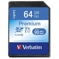 Verbatim Karta Premium U1 SDXC 64GB V10   czarny/black 44024