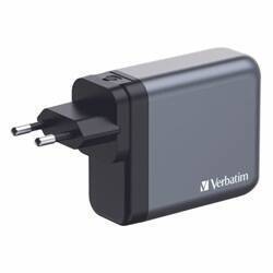 Verbatim Ładowarka sieciowa GaN 200W 3xUSB-C/USB-A + Adapter EU/UK/US GNC-200 32204