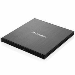 Verbatim Zewnętrzna nagrywarka Slimline Blu-ray Ultra HD 4K + kabel USB-C/USB-A czarny/black 43888