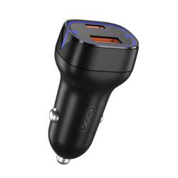 XO ładowarka samochodowa CC37 PD QC 3.0 20W 1X USB 1x USB-C czarna