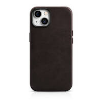 iCarer Oil Wax Premium Leather Case skórzane etui iPhone 14 Plus magnetyczne z MagSafe brązowy (WMI14220703-BN)