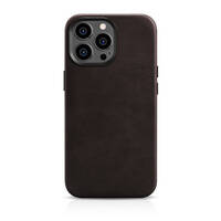 iCarer Oil Wax Premium Leather Case skórzane etui iPhone 14 Pro Max magnetyczne z MagSafe brązowy (WMI14220704-BN)