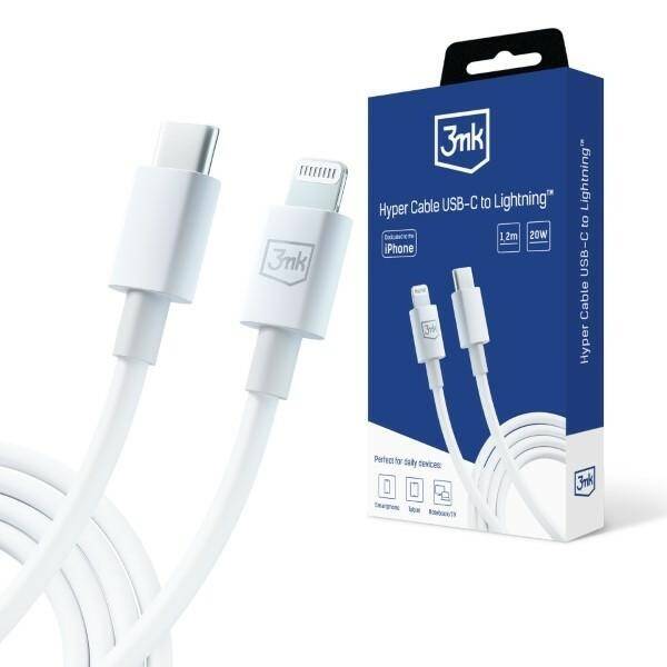 3MK HYPER CABLE USB-C - LIGHTNING 20W 1.2M BIAŁY/WHITE KABEL