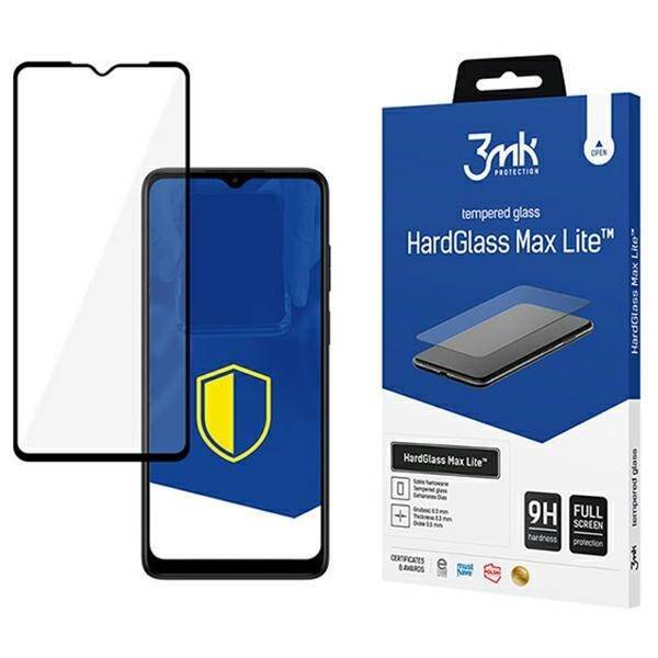 3MK HardGlass Max Lite Motorola Moto E22 czarny/black, Fullscreen Glass Lite