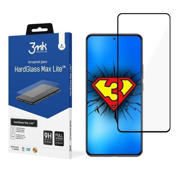 3MK HardGlass Max Lite Xiaomi 12T czarny/black Fullscreen Glass Lite