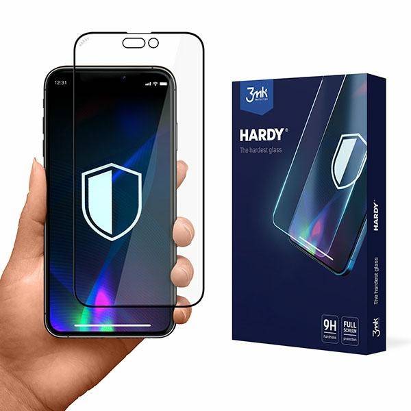 3MK Hardy iPhone 14 Pro 6,1" utwardzone chemicznie szkło czarny/black