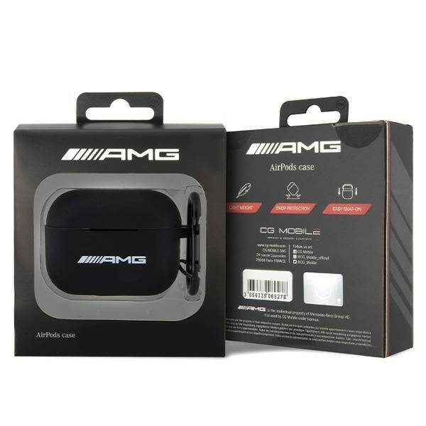 AMG AMAP2RBK AirPods Pro 2 (2022/2023)  cover czarny/black Silicone White Logo