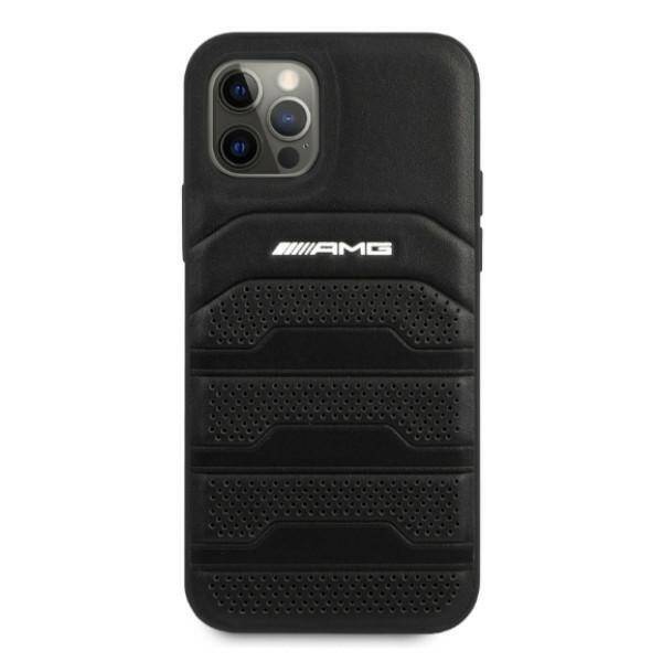 AMG AMHCP12LGSEBK IPHONE 12 PRO MAX 6,7" CZARNY/BLACK HARDCASE LEATHER DEBOSSED LINES