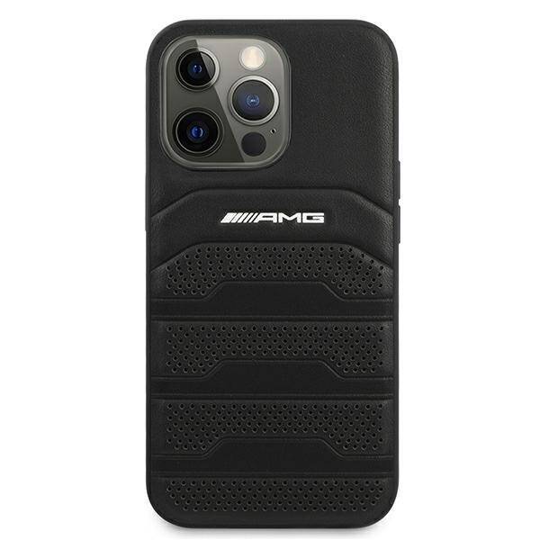 AMG AMHCP13LGSEBK IPHONE 13 PRO / 13 6,1" CZARNY/BLACK HARDCASE LEATHER DEBOSSED LINES