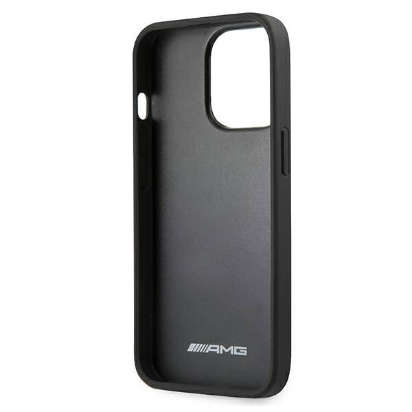 AMG AMHCP13LGSEBK IPHONE 13 PRO / 13 6,1" CZARNY/BLACK HARDCASE LEATHER DEBOSSED LINES