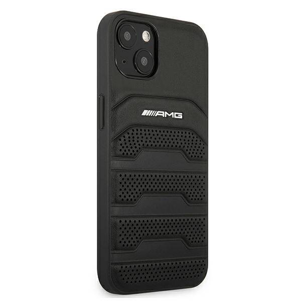 AMG AMHCP13SGSEBK iPhone 13 mini 5,4"  czarny/black hardcase Leather Debossed Lines