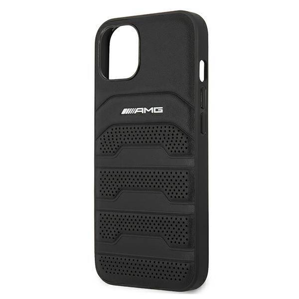 AMG AMHCP13SGSEBK iPhone 13 mini 5,4"  czarny/black hardcase Leather Debossed Lines