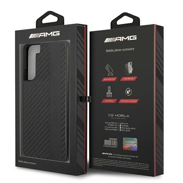 AMG AMHCS22MBLSCA S22+ S906 CZARNY/BLACK HARDCASE CARBON STRIPE&EMBOSSED