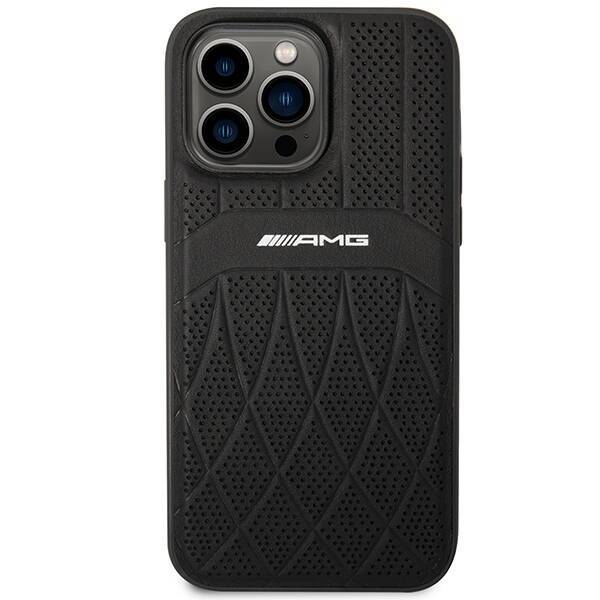 AMG AMHMP14XOSDBK iPhone 14 Pro Max 6,7"  czarny/black hardcase Leather Curved Lines MagSafe