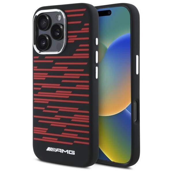 AMG AMHMP16L24SSRRK iPhone 16 Pro 6.3"    czarny/black hardcase Silicone Graphics MagSafe