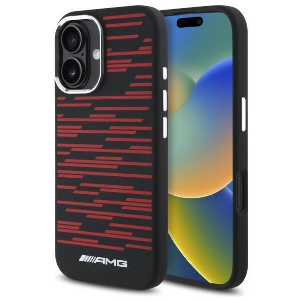 AMG AMHMP16S24SSRRK iPhone 16 6.1"        czarny/black hardcase Silicone Graphics MagSafe