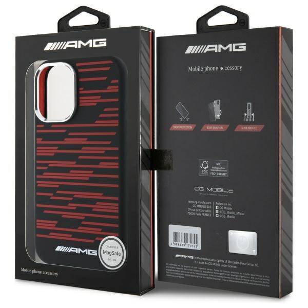 AMG AMHMP16S24SSRRK iPhone 16 6.1"        czarny/black hardcase Silicone Graphics MagSafe