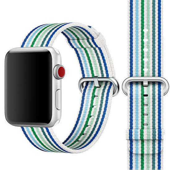 APPLE STRAP WOVEN NYLON MRHG2ZM/A MATERIAŁOWY PASEK DO APPLE WATCH 42MM BLUE STRIPE ORYGINALNA PLOMBA