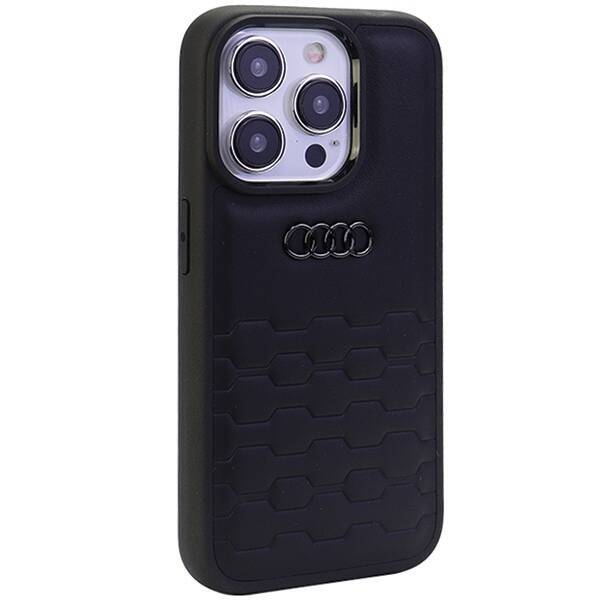 AUDI GT SYNTHETIC LEATHER IPHONE 15 PRO MAX 6.7" CZARNY/BLACK HARDCASE AU-TPUPCIP15PM-GT/D2-BK