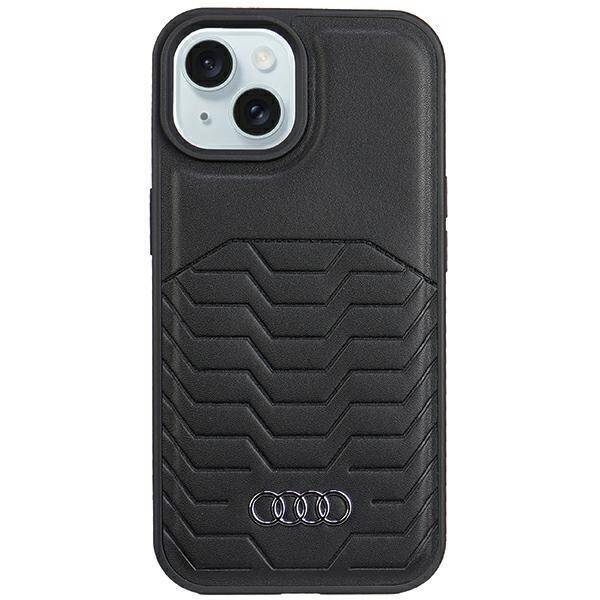 AUDI SYNTHETIC LEATHER MAGSAFE IPHONE 15 PLUS / 14 PLUS 6.7" CZARNY/BLACK HARDCASE AU-TPUPCMIP15M-GT/D3-BK