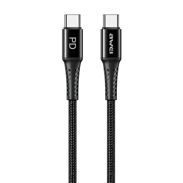 AWEI kabel CL-111T USB-C na USB-C 60W czarny/black