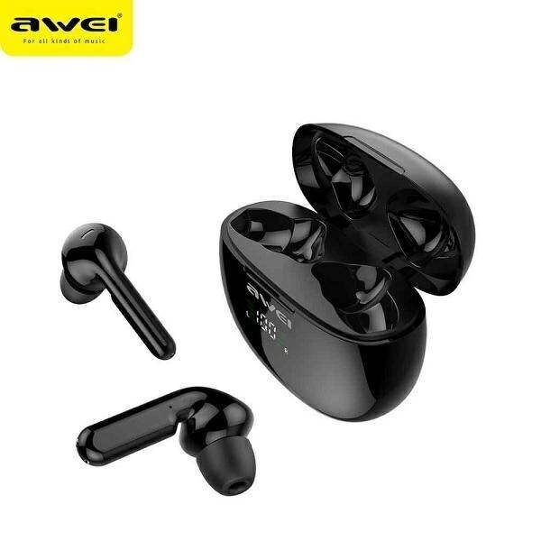 AWEI słuchawki Bluetooth 5.0 T15P TWS + stacja dokująca czarny/black