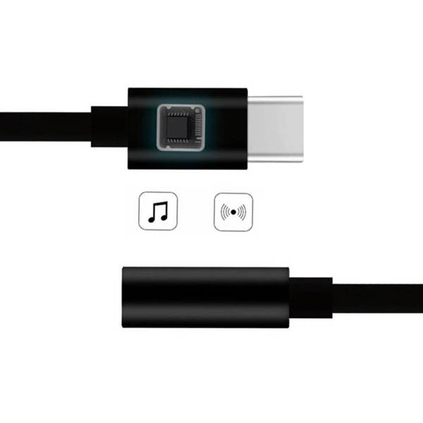 Adapter przejściówka z USB Typ C na gniazdo audio 3.5 mini jack biały