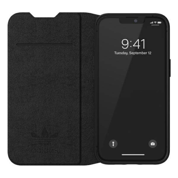 Adidas OR Booklet Case BASIC iPhone 13 / 14 / 15 6,1" czarno biały/black white 47086