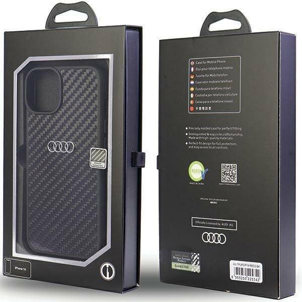 Audi Carbon Fiber iPhone 14 / 15 / 13  6.1" czarny/black hardcase AU-TPUPCIP14-R8/D2-BK