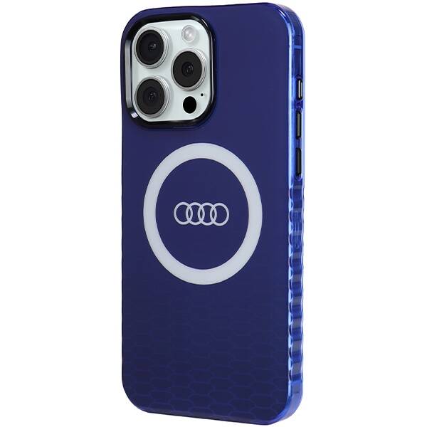 Audi IML Big Logo MagSafe Case iPhone 15 Pro Max 6.7" niebieski/navy blue hardcase AU-IMLMIP15PM-Q5/D2-BE