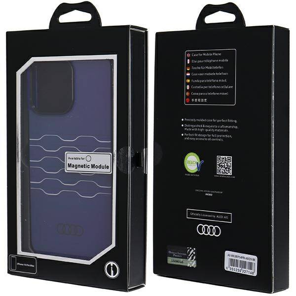 Audi IML MagSafe Case iPhone 14 Pro Max  6.7" niebieski/navy blue hardcase AU-IMLMIP14PM-A6/D3-BE