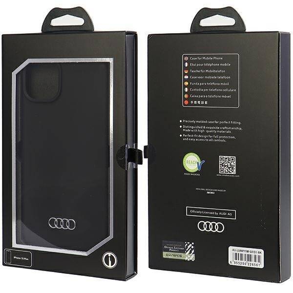 Audi Silicone Case iPhone 15 Plus / 14  Plus 6.7" czarny/black hardcase AU-LSRIP15M-Q3/D1-BK