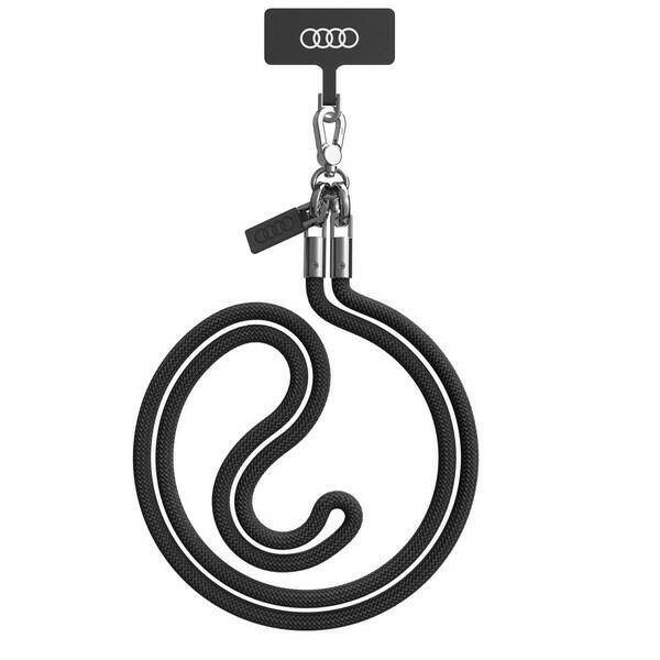 Audi uniwersalna smycz do telefonu 120cm  6mm crossbody czarny/black AU-CBL8-R8/D1-BK