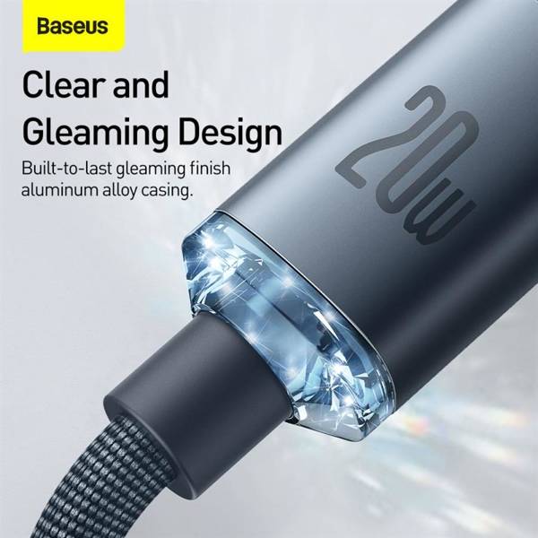 BASEUS CRYSTAL SHINE TYPE-C TO LIGHTNING CABLE PD20W 200CM BLACK