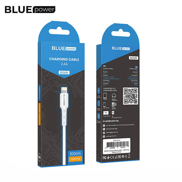 BLUE POWER KABEL USB DO LIGHTNING BLDU01 2.4A 1M BIAŁY